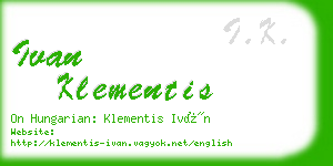 ivan klementis business card